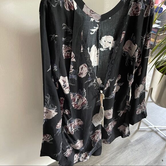 Cleobella Ellie Playsuit Black Floral Women's Open Back Romper - Picture 14 of 16